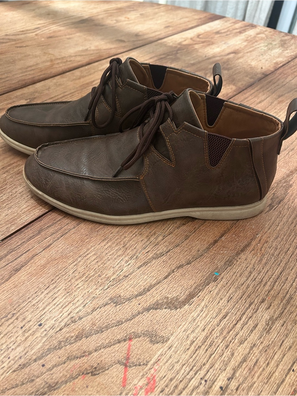 Men's Brown Casual Lace-Up Chukka Sneakers